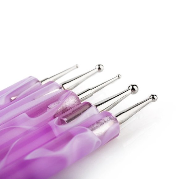 5pcs/set Swirl Marbleizing Nail Art Dotting Pen - Picture 3 of 7